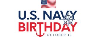 Text reading "U.S. Navy Birthday October 13"