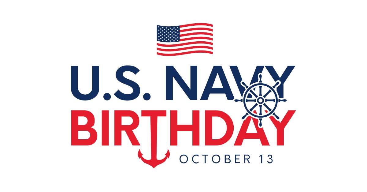 Text reading "U.S. Navy Birthday October 13"